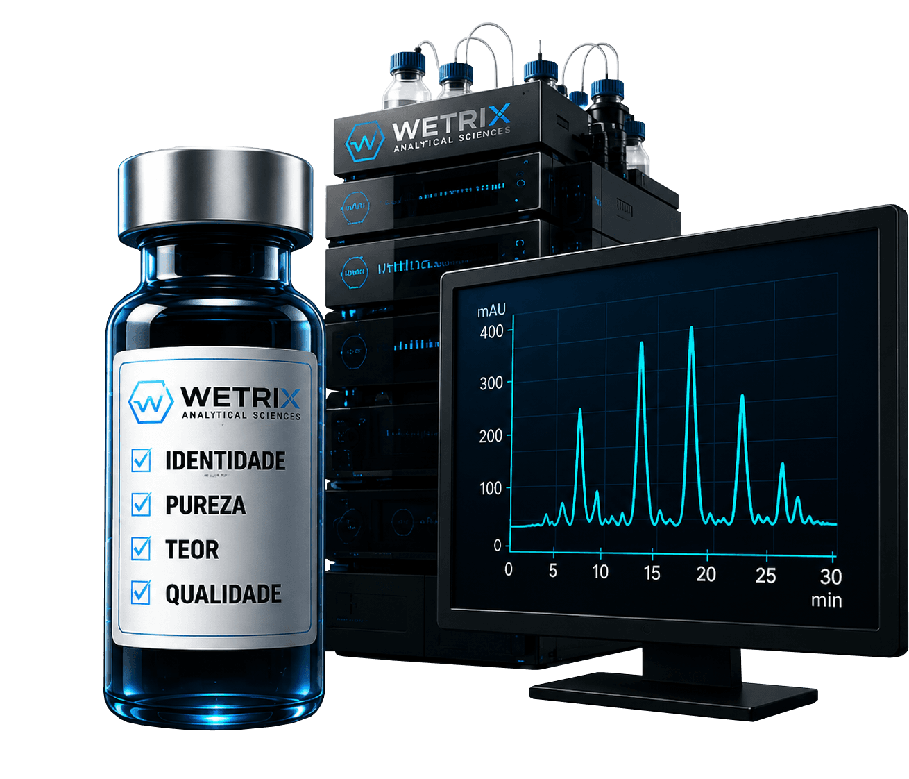 Wetrix vial and chromatography system